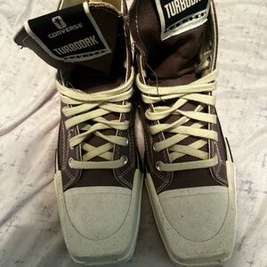 Rick Owen Converse Turbok Brown and Cream High-Top Sneakers